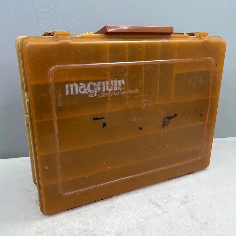 Magnum by Plano Fishing Tackle Box Double Sided Divided Organizer Orange